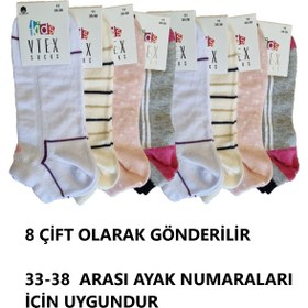 Resim vtex socks 8'li Dikişsiz Garson Boy Çocuk Patik Çorap 