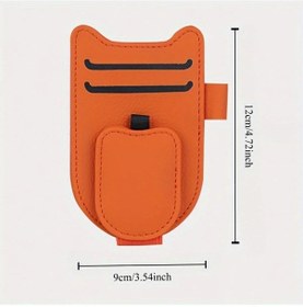 Resim Xuweiwei Siyah 1 Adet Pu Deri Güneşlik Organizatörü - Evrensel Gözlük Kart Kalem Araç İçi Düzenleyici 