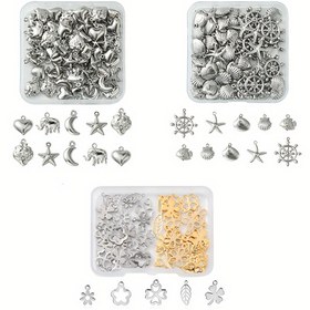 Resim 304 Paslanmaz Çelik Cazibe Seti - 1 Kutu, Kolye & Bilezikler için DIY Takı Yapım Kiti, Takı Yapım Malzemeleri 