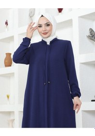 Resim Nevayla Moda Salaş Kesim Aerobin Kumaş Ferace / Lacivert - F137 Lacivert 