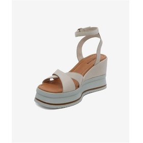 Resim Kadın Bej Hakiki Deri Topuklu Sandalet 5y2fs59260 Kirli Beyaz 