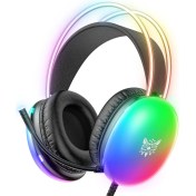Resim Digital Computer Home Onıkuma X25 3.5mm+Usb Kablolu Kulak Üstü E-Spor Kulaklık Kız Oyun Kulaklığı Rgb Açık-Siyah (Yurt Dışından) 