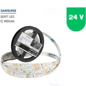 Resim 24 Volt 2835 Samsung 60 Led 4000k Naturel Beyaz İç Mekan 5 Metre Şerit Led 