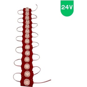 Resim 24 Volt 1.5 Watt Tek Lensli Kırmızı 3030 Led Modül Ip65 10 Adet Modül 