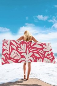 Resim Leaf Baskılı pamuklu Plaj Havlusu 