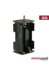 Resim ELEKTROMALL 4'lü Aa Boy Pil Yuvası - Pil Kutusu 2x2 Çift Taraflı - 5 Adet 