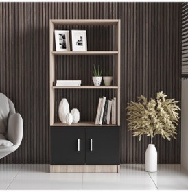 Resim Robinhome Robin Home Verona D Ofis Kitaplık Meşe - Siyah 
