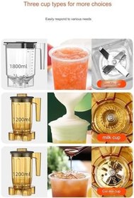 Resim Ticari Blender Smoothie Makinesi 1800W 35000R/Min 1.8L Büyük Kapasiteli Meyve ve Sebze Sıkacağı Süt Kapağı Makinesi,Grey 