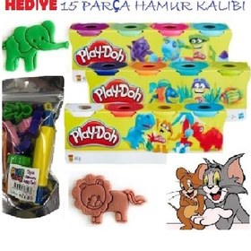 Resim Play-doh 3 Kutu Oyun Hamuru Hediye Hamur Kalıbı 