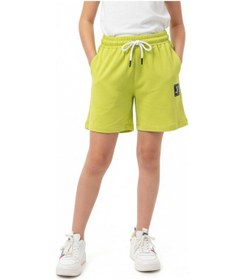 Resim Toontoy Kids Toontoy Kız Çocuk Baskılı Beli Lastikli Cepli Basic Şort 24487 Açık Yeşil 