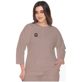 Resim Lady Majestic Cotton 1. Kalite Büyük Beden Özel Tasarım Eşofman Takımı Vizon 
