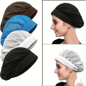 Resim 2 adet veya 4 adet Ayarlanabilir Şef Şapkaları ile Ağ Destekli - Nefes Alabilen ve Esnek Polyester Mutfak Kapları, Yeniden Kullanılabilir ve Yıkanabilir, Siyah, Mavi, Beyaz ve Gri renklerde Gıda Hizmeti Profesyonelleri için, Şef Aksesuarları 