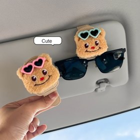 Resim Karikatür Araba Moda Gözlük Klipsi, Araç İçi Moda Gözlük Tutucu, Güneşlikli Sevimli Gözlük Düzenleyici 