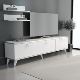 Resim MOBİLYA GEZEGENİ LİFE TV ÜNİTESİ Beyaz GÜMÜŞ 150 CM 
