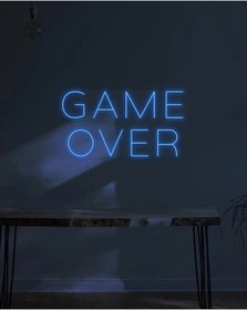 Resim Game Over Yazılı Neon Tabela Mavi 