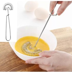 Resim Spiral Yaylı Pratik Yumurta Ve Omlet Çırpma Teli Metal 