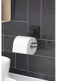 Resim Tekno Tel Ef-271 Siyah Tuvalet Kağıtlık Yapışkanlı/vidalı Deliksiz Metal Wc Kağıt Tutucu Siyah 
