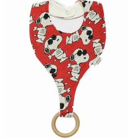 Resim Lumos Trade Emzik Tutucu Mama Önlüğü - Cool Snoopy %100 Pamuk Kumaş Emzik Askısı 