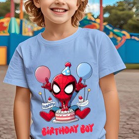 Resim MARVEL Çocuklar Erkek & Kız Tişört - Resmi Lisanslı Doğum Günü Parti Kostüm Seti ile Örümcek Adam Logosu ve Balon Tasarımı, 1-14 Yaş İçin Yumuşak Kolsuz Üst (Yeşil, Bol Kesim) – Oğlanlara Hediye için Mükemmel Seçenek, Çocuk Partileri, Mutlu Yıllar 