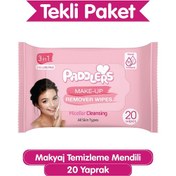 Resim Paddlers 3'ü 1 Arada Makyaj Temizleme Mendili 20'li 