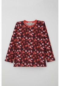Resim Breeze Kız Çocuk Pijama Takımı Neşeli Benekler Desenli 9-12 Yaş, Mürdüm Mürdüm 