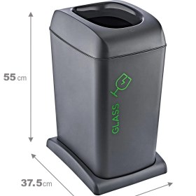 Resim Smartware Soft Tekerlekli Cam Geri Dönüşüm Kutusu 40 Lt 