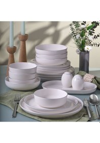 Resim Güral Porselen Bilbao 54 Parça 12 Kişilik Yemek Takımı Gümüş Yaldız 220 