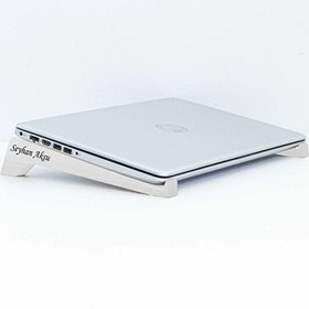 Resim Kişiye Özel Taşınabilir Ahşap Beyaz Notebook Laptop Standı 