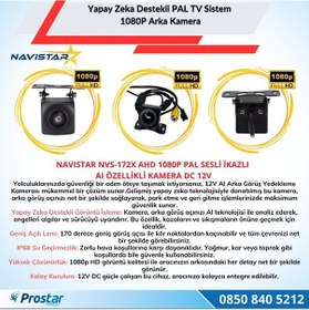 Resim Yapay Zeka Özellikli Arka Görüş Kamerası Ahd 1080p Pal Sesli İkazlı Dc 12v 