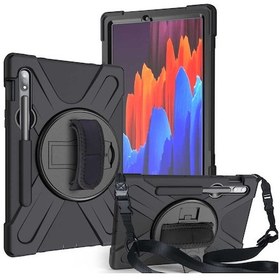 Resim Goocamp Galaxy Tab S7 Plus T970 Kılıf Uyumlu Defender Tablet Silikon-siyah Tablet Kılıfı 