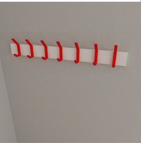 Resim Hepsi3boyutlu Modern Duvar & Kapı Kanca Askılık - 7 Adet Kırmızı Kanca Askılık - Model No : 1 Kırmızı 