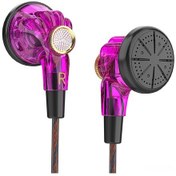 Resim Qingmipy 16mm Dinamik Sürücüli Qkz Mdr Kablolu Kulaklık, Mikrofonlu Ve Kontrollü, Spor Ve Müzik İçin Uyumlu, Mor Renk - 