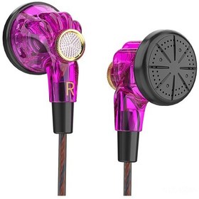 Resim Qingmipy 16mm Dinamik Sürücüli Qkz Mdr Kablolu Kulaklık, Mikrofonlu Ve Kontrollü, Spor Ve Müzik İçin Uyumlu, Mor Renk - 