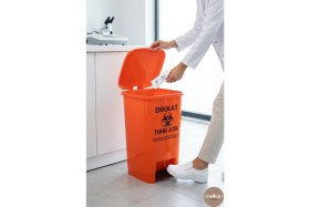 Resim PremiumPort Sağlık Atık Kutusu 25 Litre, Pedallı, Slim Tasarım, Hijyenik Çöp Kovası 