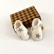 Resim Babycitytr %100 Pamuk Bebek Patiği %100 Dana Derisi Tabanlı Bebek Patiği 