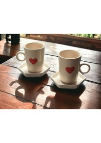 Resim 2'li Kalpli Fincan Seti 