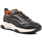 Resim Ayakmod Premium 495 M Siyah Hakiki Deri Erkek Sneaker Siyah 