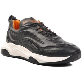 Resim Ayakmod Premium 495 M Siyah Hakiki Deri Erkek Sneaker Siyah 