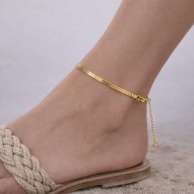 Resim Kadın Halhal 316L Çelik Duşa, Denize Dayanıklı Ek Uzatmalı, Gold, 20+5 cm 3 Yıl Garantili 