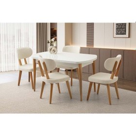 Resim Mobilgen Beyaz (Sadece Masa) 140+35 Kelebek Kaşıklık Açılabilir Masa 