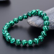 Resim Şık Yeşil Malakit Taş Boncuk İpliği, Erkekler ve Kadınlar için 8mm Boncuklar, Doğal Taş Moda Aksesuarı, Günlük Giyim ve Hediyelik Eşya için İdeal - Kaplama Yok, Mozaik Değil, Tüm Mevsimlere Uygun (1 Adet) 