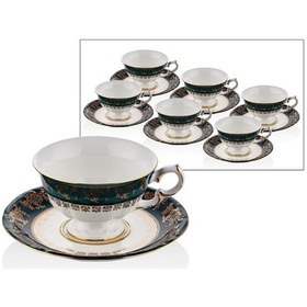 Resim Lamedore Lorrain Green Gold 6'lı Tea Cups Set Çay Fincanı Yeşil - Altın 