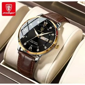 Resim POEDAGAR Altın Siyah Poedagar Erkek Yüksek Kaliteli Üst Marka Lüks Kuvars Kol Saati 