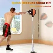 Resim 137,92-160,02 inç Yükseklik Ayarlanabilir Boks Çarpması Topu, Spring ile, Pompa ve Tornavida Dahil, Ev Kullanımı için Uygun, Bağımsız Stand ile, Eğitim Reaksiyon Hızı Topu, Pil Gerektirmez 