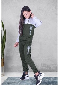 Resim Fyk Kids Snow Fashıon Baskılı Kız Eşofman Takımı Haki Yeşil Haki 