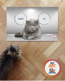 Resim MEVESE Petmat Kedi Mama Paspası , Kaymaz Taban , Yıkanabilir , Evcil Hayvan Paspası b001 