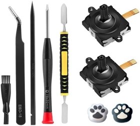 Resim Rzkipdy Joystick Replacement for Oculus Quest 2 Controller - Upgraded Gen 3 OEM Analog Stick Thumbstick Parts Repair Tool Kit Accessories with T5 Screwdriver, Thumb Caps, Tweezers, Pry Tool 