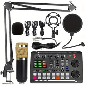 Resim F998, DJ karıştırma efektleri ve ses değiştiriciye sahip canlı bir ses kartıdır, ayrıca kablolu mikrofon ses arayüzüne sahiptir. Podcast yapım stüdyo ekipmanıdır ve canlı yayın/podcast/oyun için çok uygun 