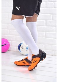 Resim Lig Meteor Erkek Krampon Çim Saha Futbol Ayakkabısı Turuncu (409185964) 