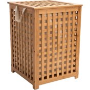 Resim Home Doğal Bambu Kirli Çamaşır Sepeti - Yıkanabilir Iç Astarı ile Şık, Kapaklı, Taşınabilir, Dayanıklı ve Fonksiyonel Çamaşır Düzenleyici Sepet (Dama Desen) 